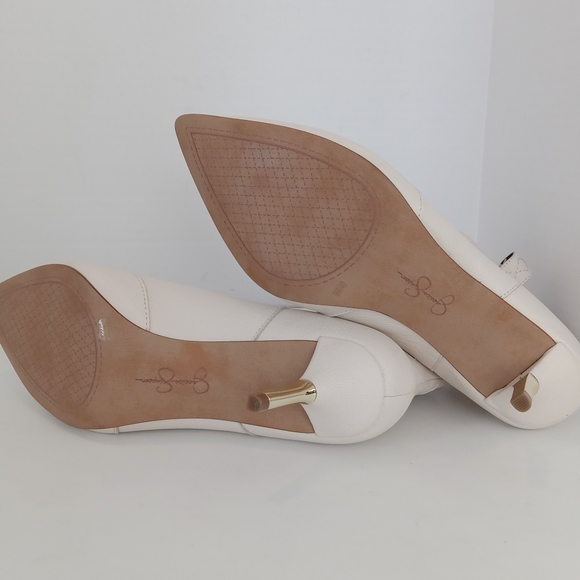 JESSICA SIMPSON Nelda Cream/Off White Leather Western Style Ankle Boot Size 9M - Picture 14 of 14